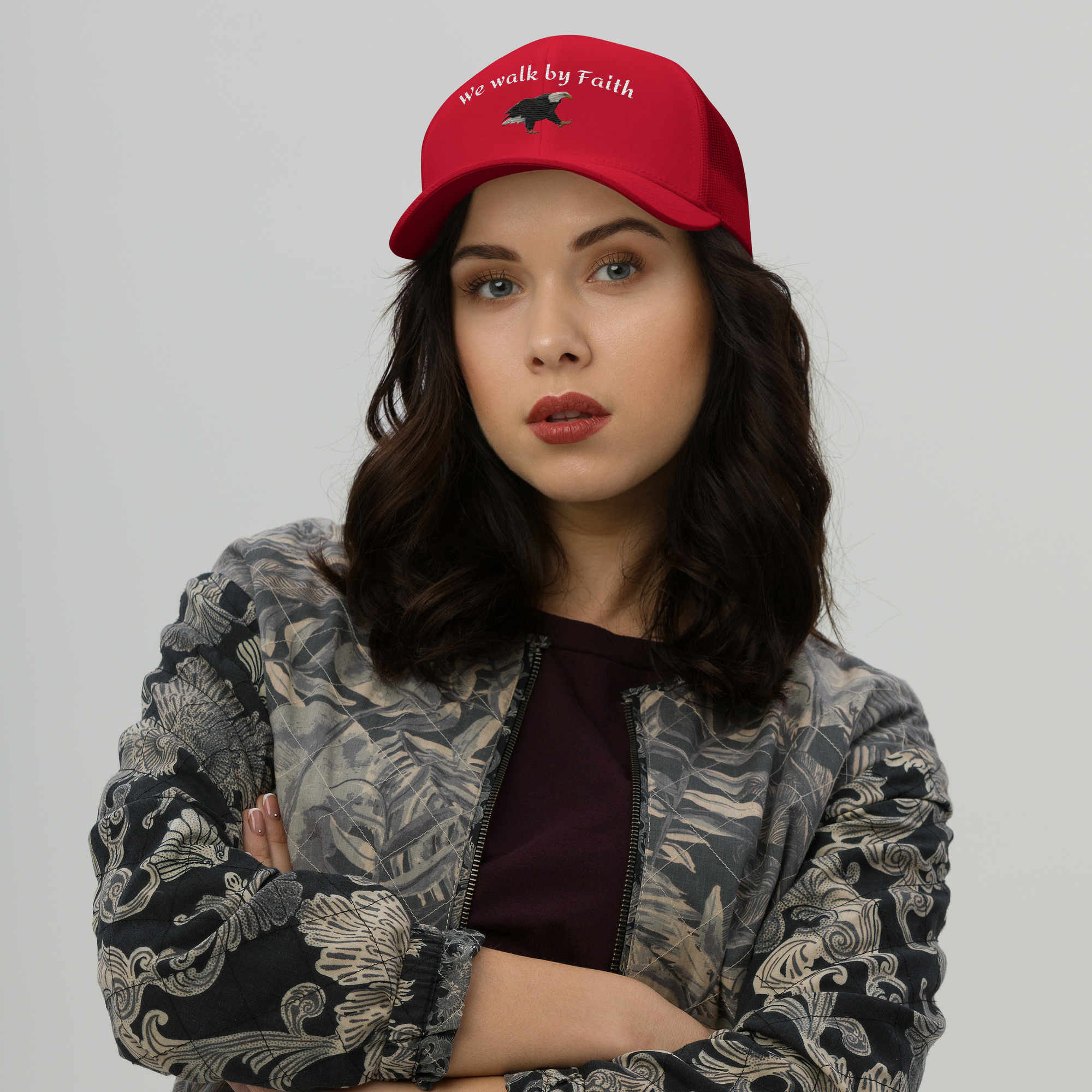 Walk by Faith Cap in red